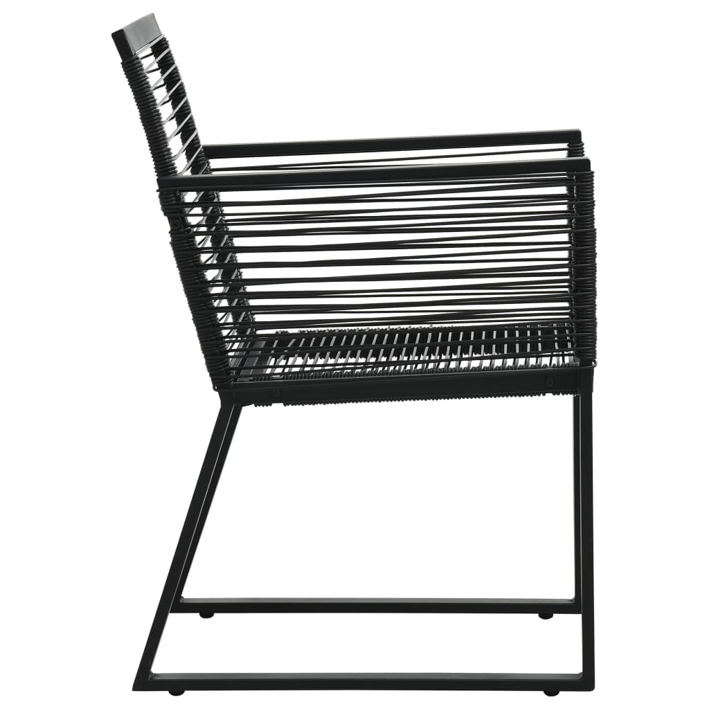 Set da Pranzo da Giardino 5 pz in Rattan PVC Nero | homemem39
