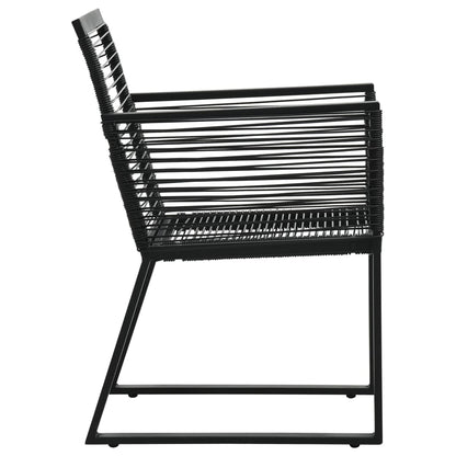 Set da Pranzo da Giardino 5 pz in Rattan PVC Nero | homemem39
