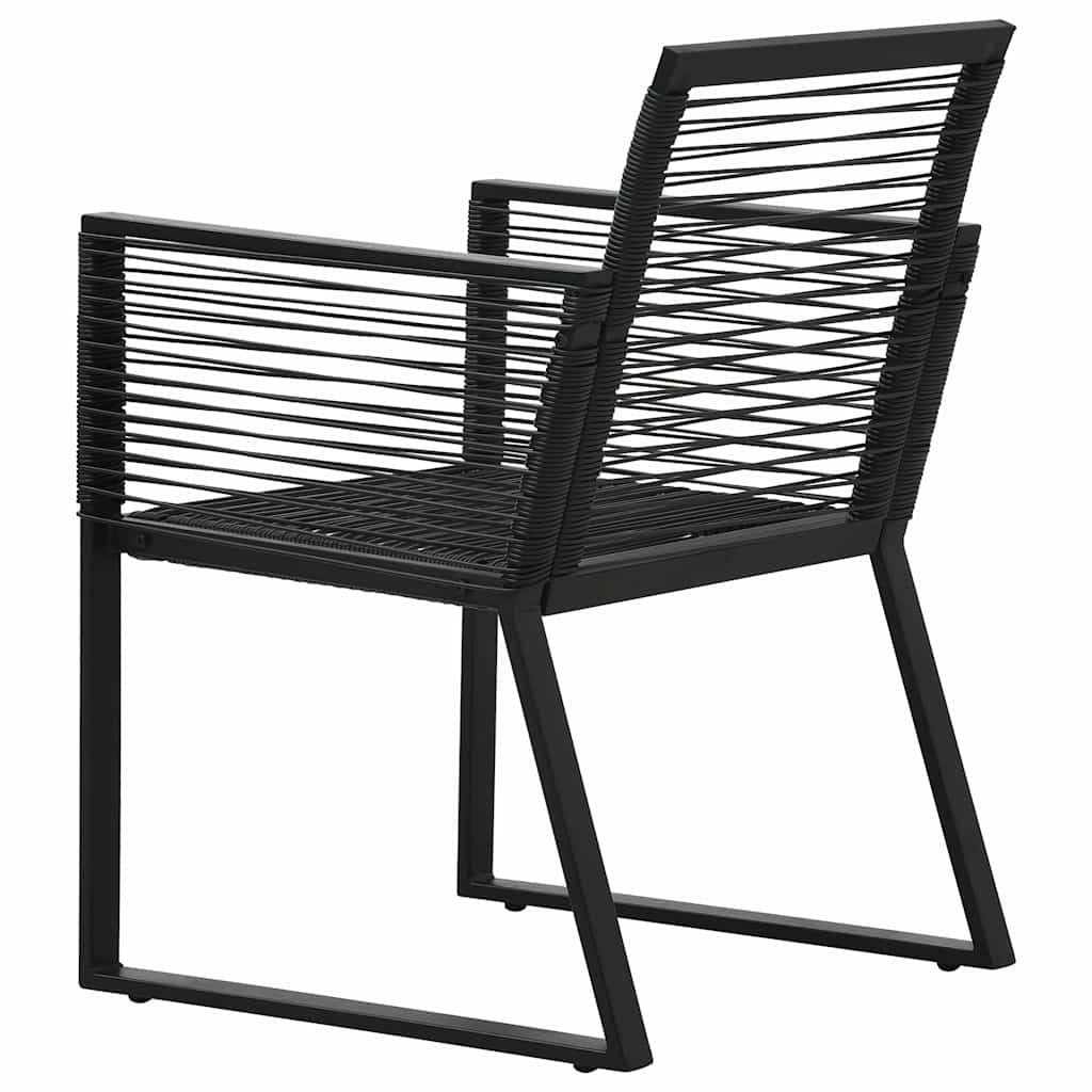 Set da Pranzo da Giardino 5 pz in Rattan PVC Nero | homemem39