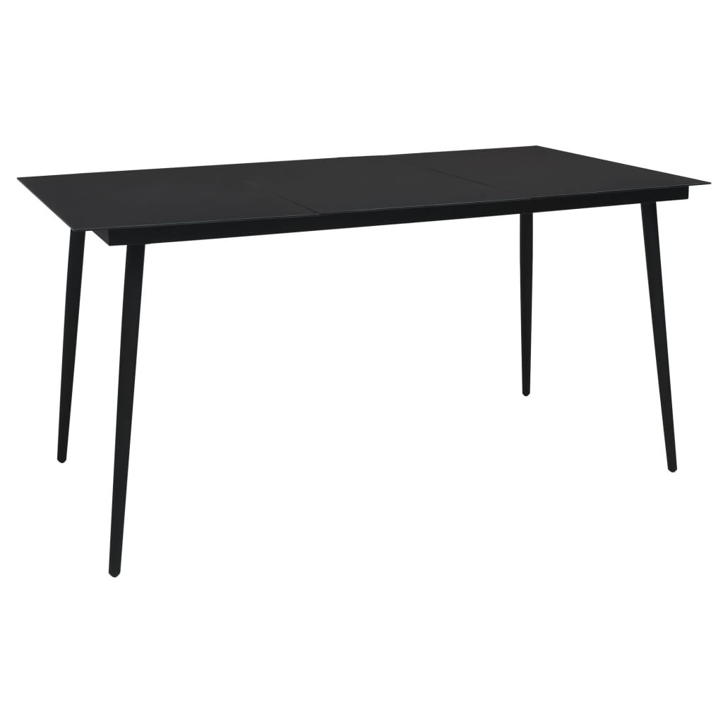 Set da Pranzo da Giardino 7 pz in Rattan PVC Nero | homemem39