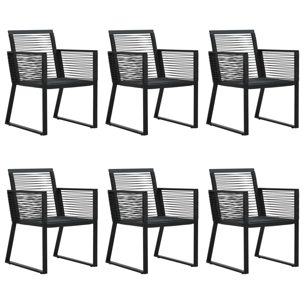 Set da Pranzo da Giardino 7 pz in Rattan PVC Nero | homemem39