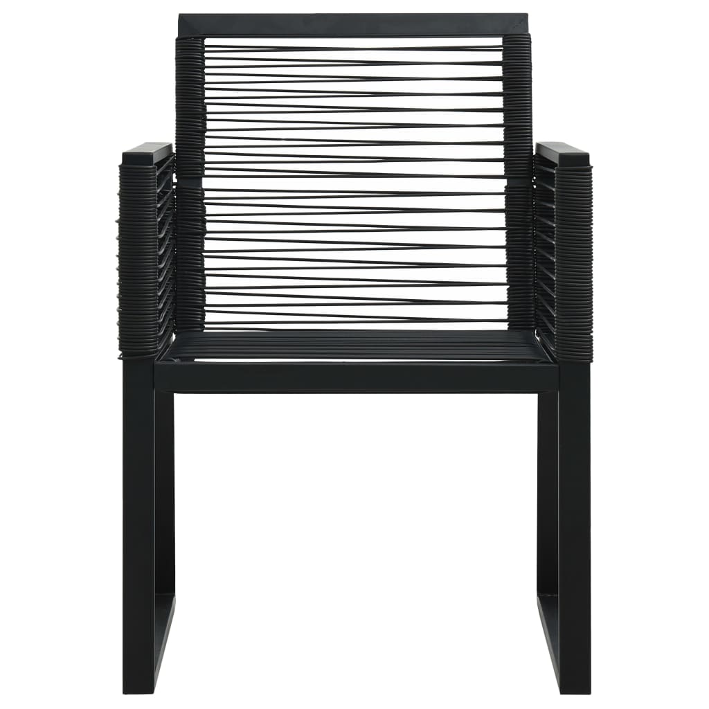 Set da Pranzo da Giardino 7 pz in Rattan PVC Nero | homemem39