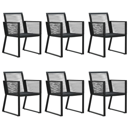 Set da Pranzo da Giardino 7 pz in Rattan PVC Nero - homemem39