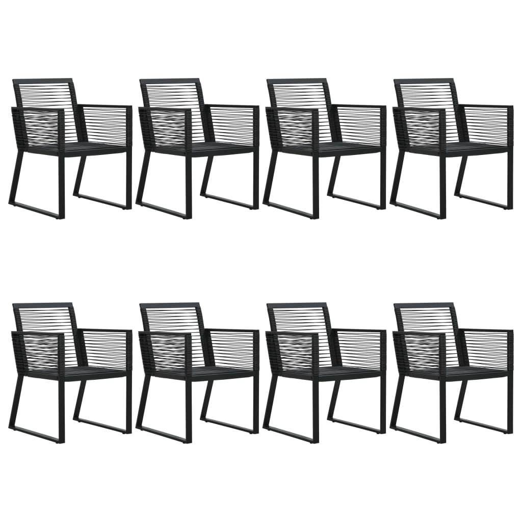 Set da Pranzo da Giardino 9 pz in Rattan PVC Nero - homemem39