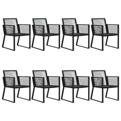 Set da Pranzo da Giardino 9 pz in Rattan PVC Nero - homemem39