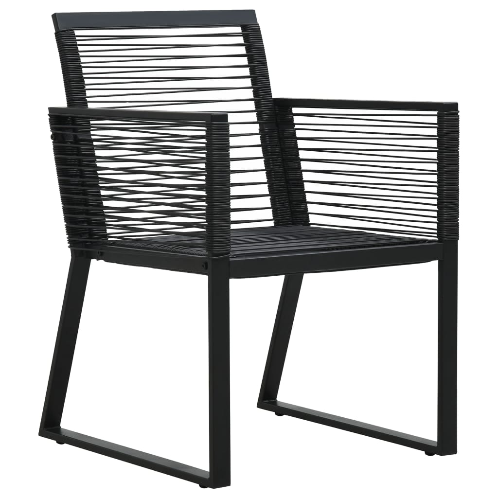 Set da Pranzo da Giardino 9 pz in Rattan PVC Nero - homemem39