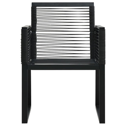 Set da Pranzo da Giardino 9 pz in Rattan PVC Nero - homemem39