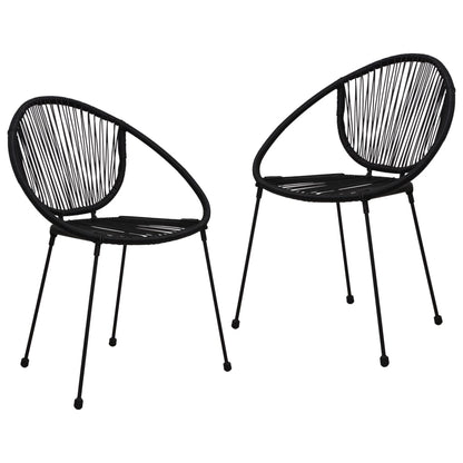 Set da Pranzo da Giardino 3 pz in Rattan PVC Nero | homemem39