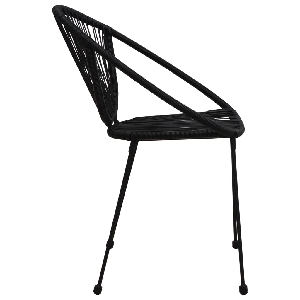 Set da Pranzo da Giardino 3 pz in Rattan PVC Nero | homemem39