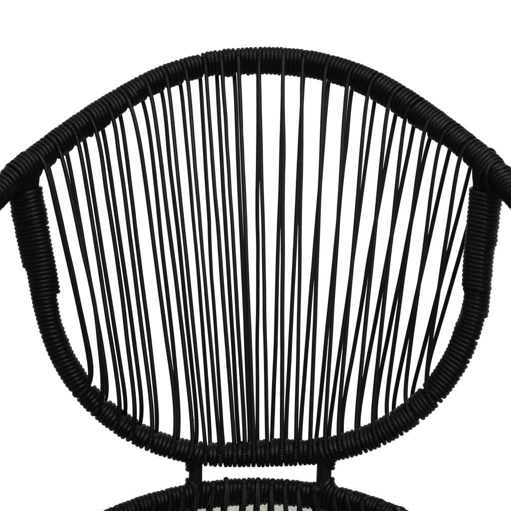 Set da Pranzo da Giardino 3 pz in Rattan PVC Nero | homemem39