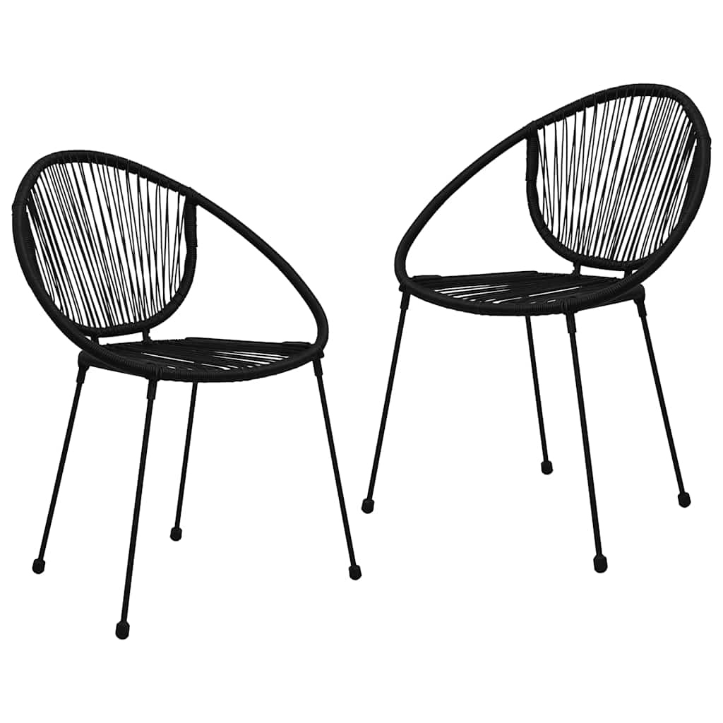 Set da Pranzo da Giardino 3 pz in Rattan PVC Nero | homemem39