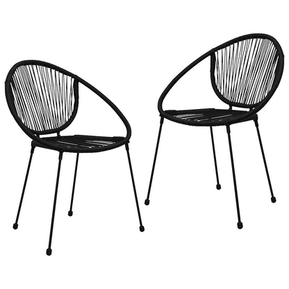 Set da Pranzo da Giardino 3 pz in Rattan PVC Nero | homemem39