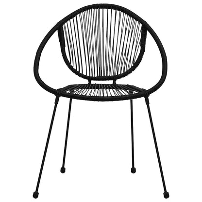 Set da Pranzo da Giardino 3 pz in Rattan PVC Nero | homemem39