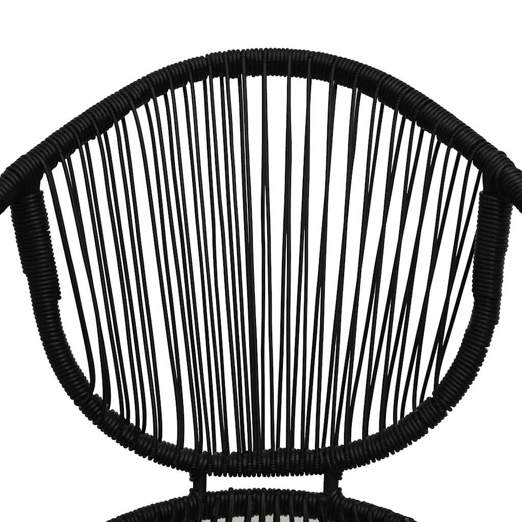 Set da Pranzo da Giardino 3 pz in Rattan PVC Nero | homemem39