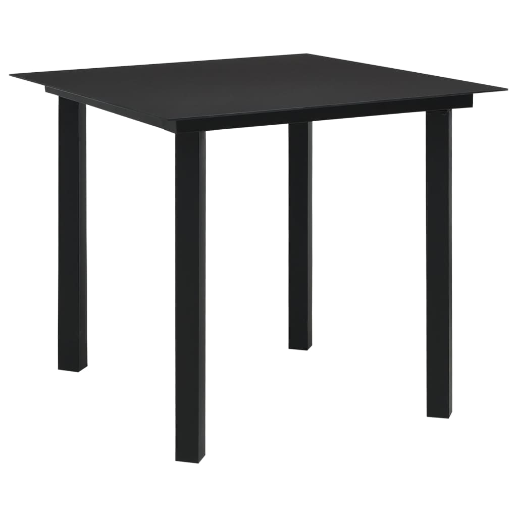 Set da Pranzo da Giardino 3 pz in Rattan PVC Nero | homemem39