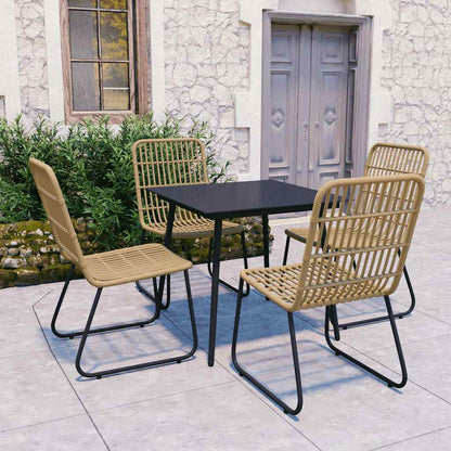 Set da Pranzo da Giardino 5 pz in Polyrattan e Vetro | homemem39