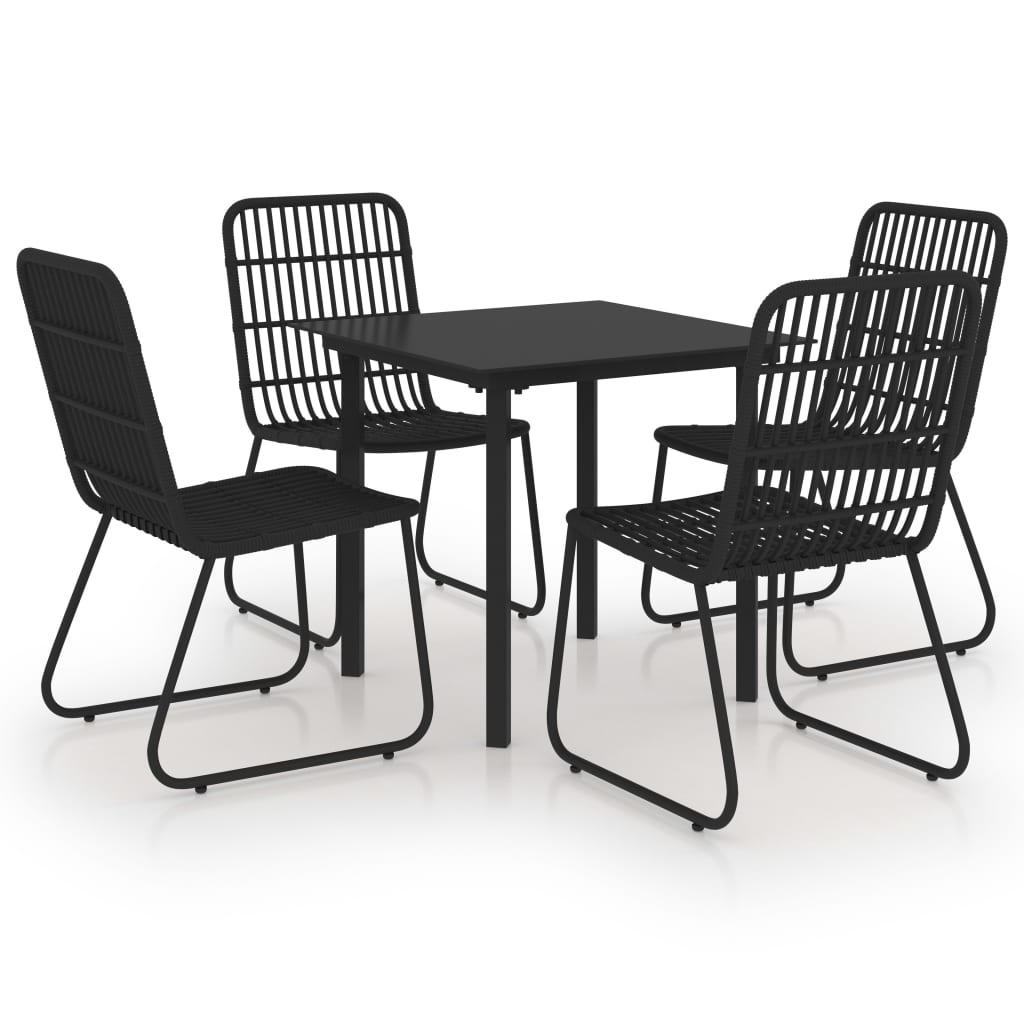 Set da Pranzo da Giardino 5 pz in Polyrattan e Vetro - homemem39