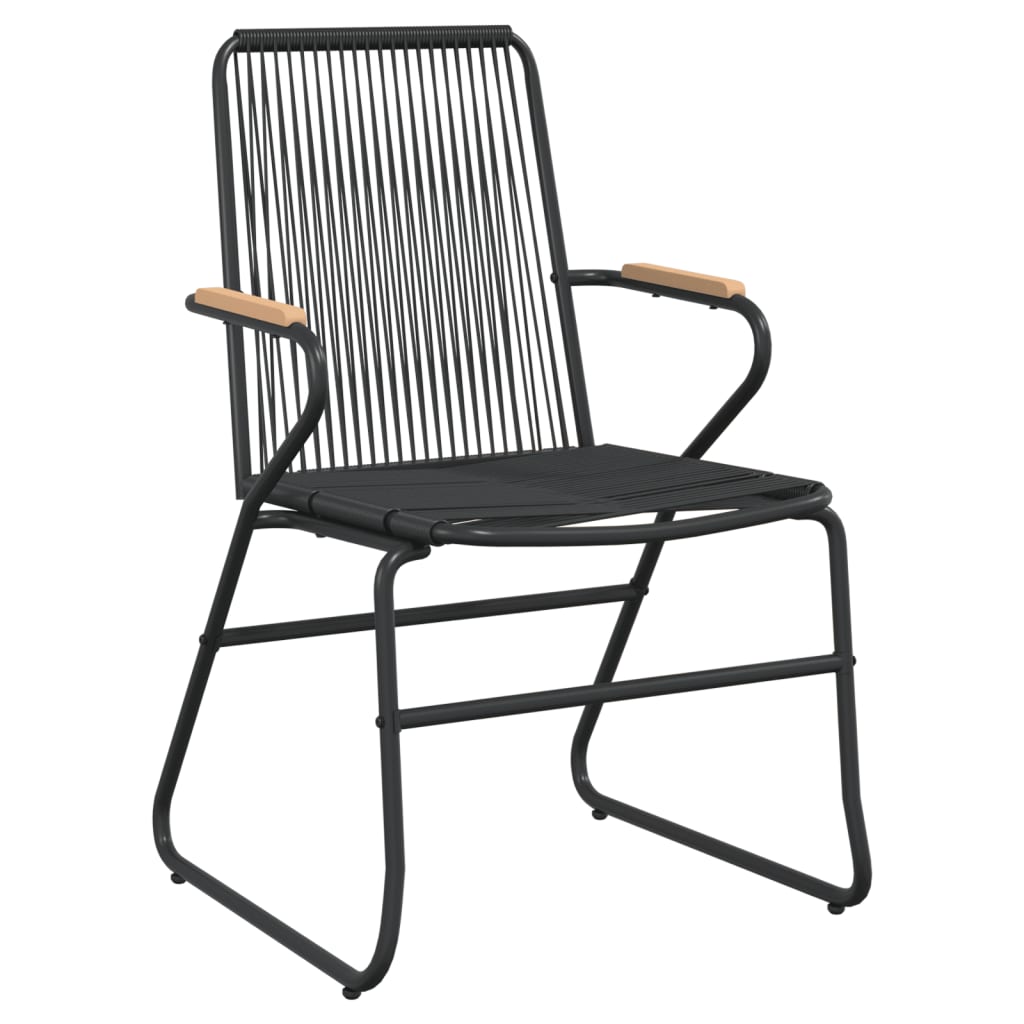 Set da Pranzo da Giardino 5 pz Nero in Rattan PVC - homemem39