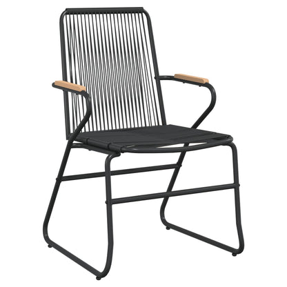 Set da Pranzo da Giardino 5 pz Nero in Rattan PVC - homemem39