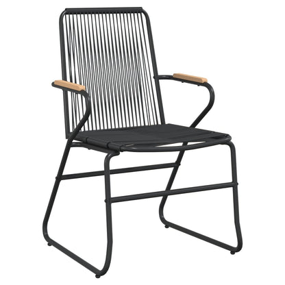 Set da Pranzo da Giardino 5 pz Nero in Rattan PVC | homemem39