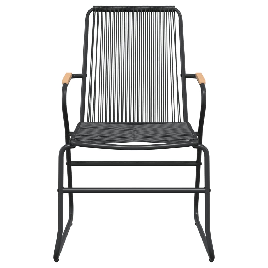 Set da Pranzo da Giardino 5 pz Nero in Rattan PVC | homemem39