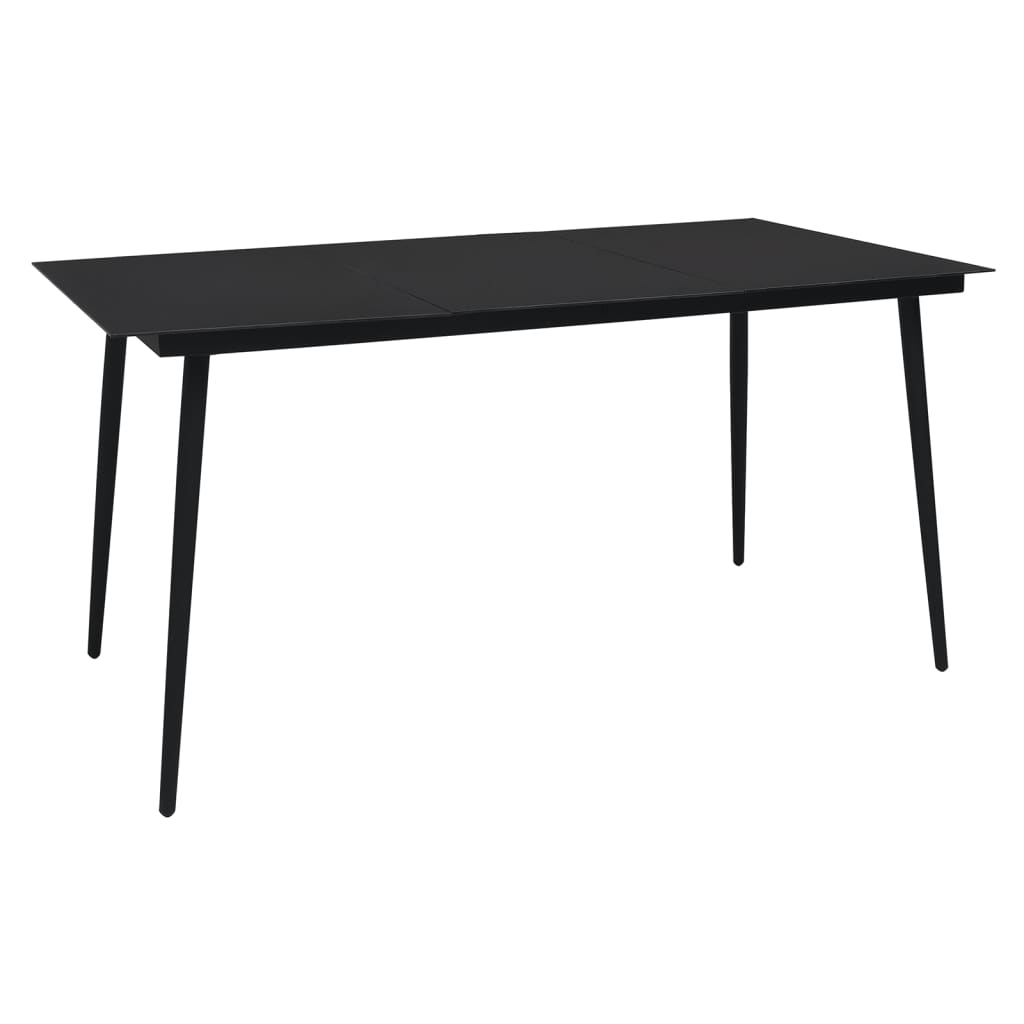 Set da Pranzo da Giardino 5 pz Nero in Rattan PVC | homemem39