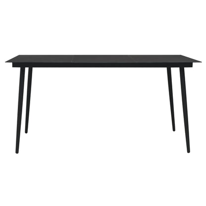 Set da Pranzo da Giardino 5 pz Nero in Rattan PVC | homemem39