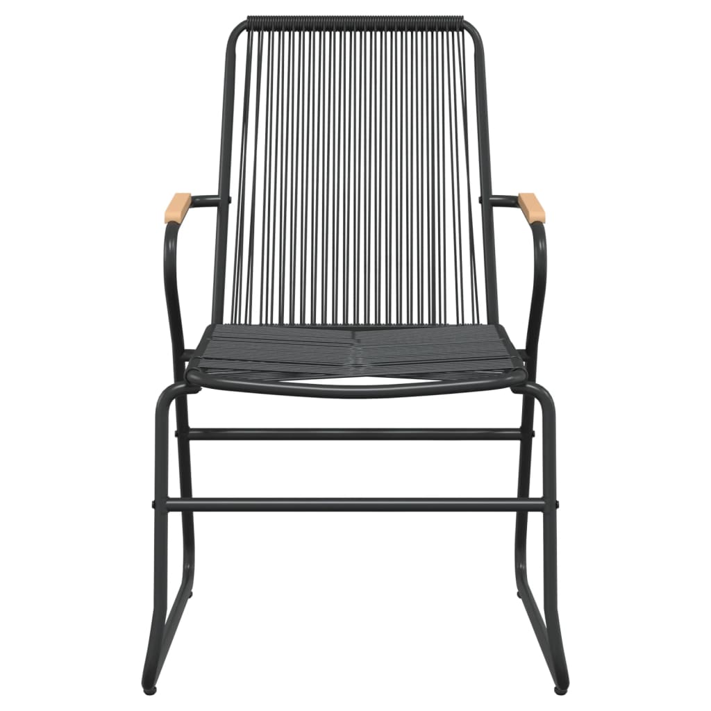 Set da Pranzo da Giardino 7 pz Nero in Rattan PVC | homemem39