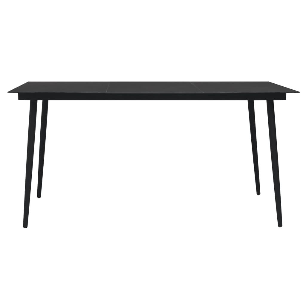 Set da Pranzo da Giardino 7 pz Nero in Rattan PVC | homemem39