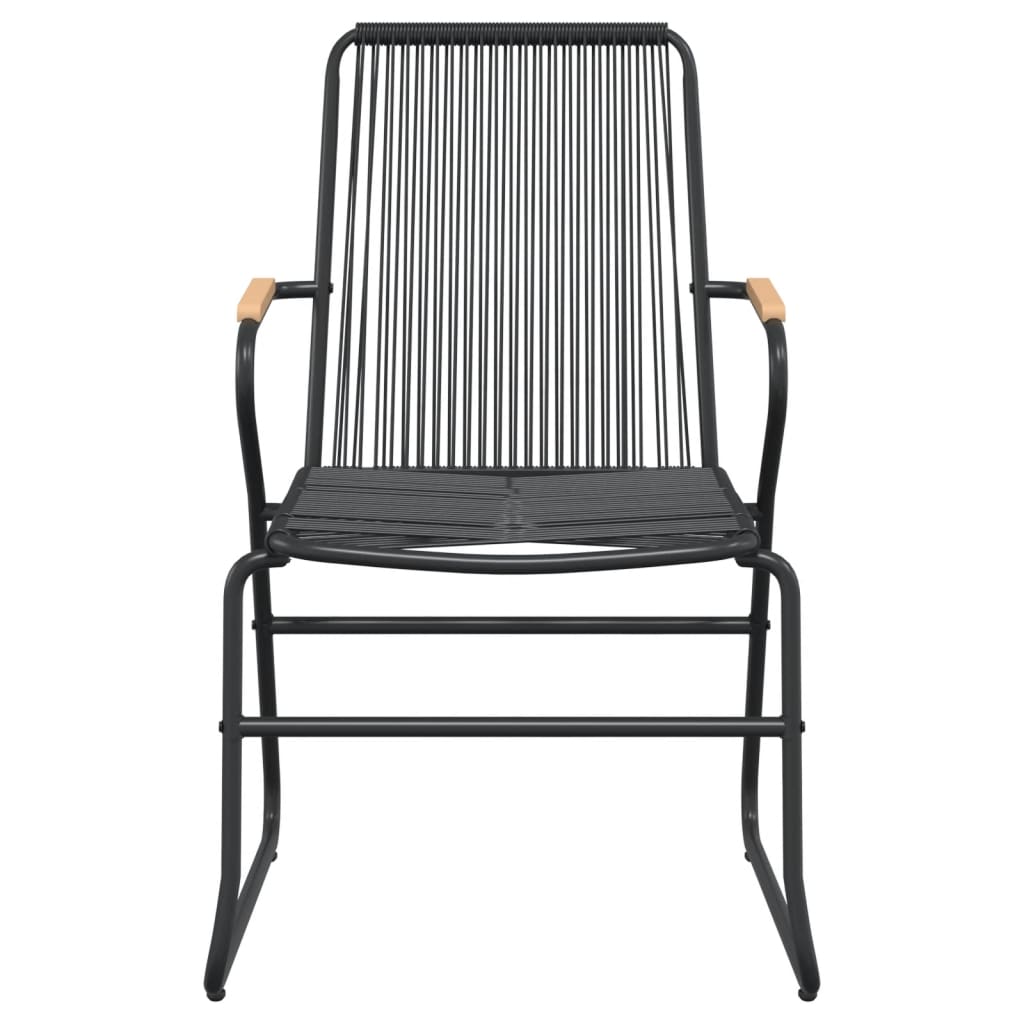 Set da Pranzo da Giardino 3 pz Nero in Rattan PVC | homemem39