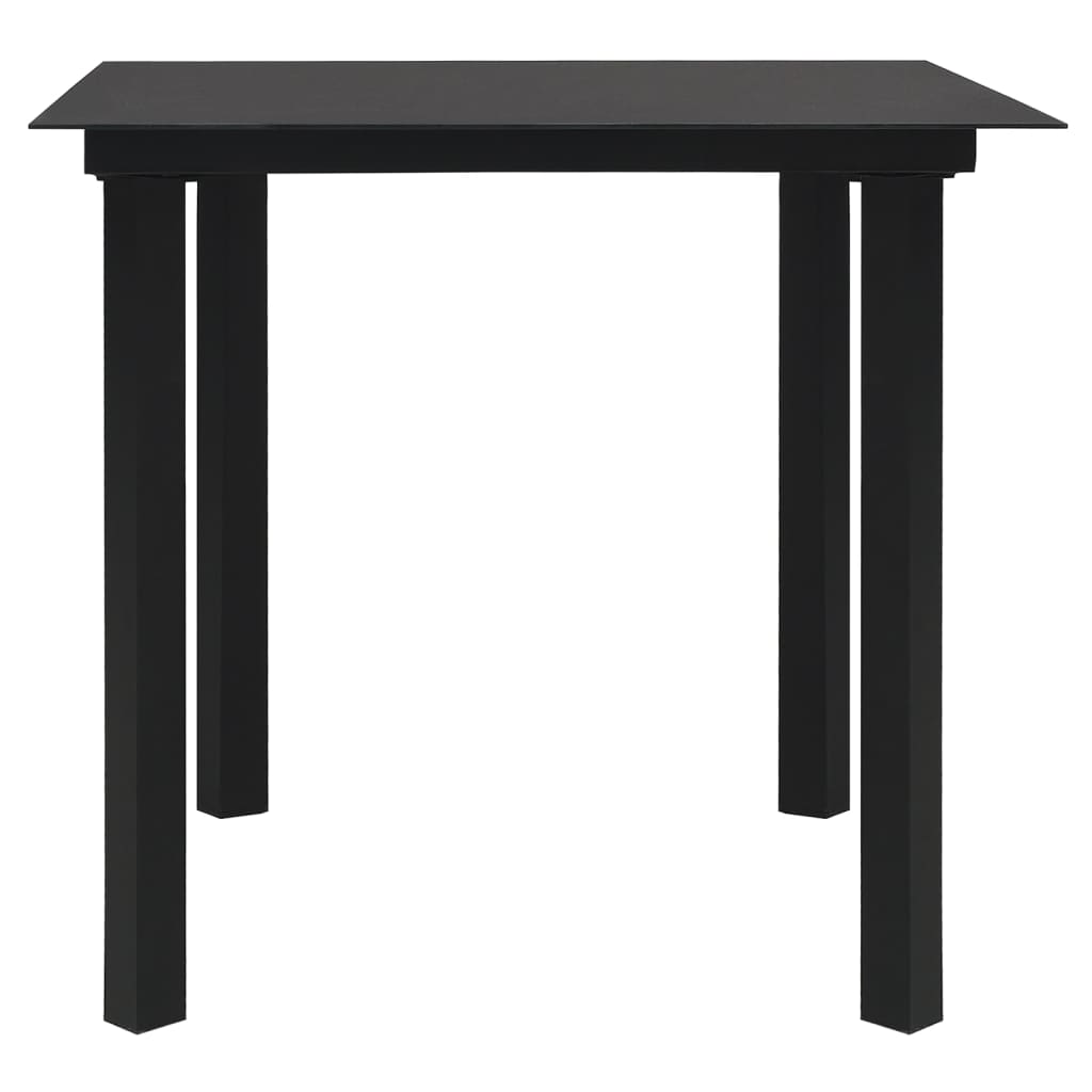 Set da Pranzo da Giardino 3 pz Nero in Rattan PVC | homemem39