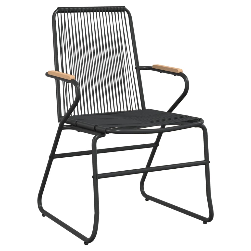 Set da Pranzo da Giardino 5 pz Nero in Rattan PVC | homemem39