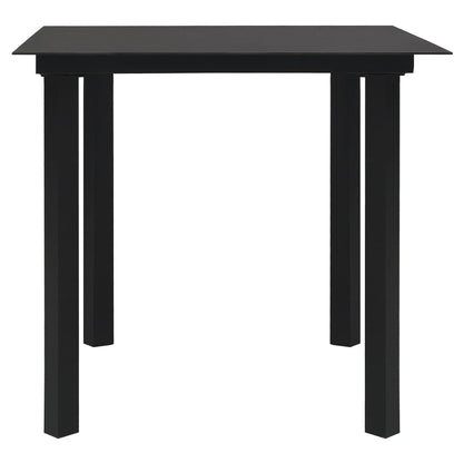 Set da Pranzo da Giardino 5 pz Nero in Rattan PVC | homemem39