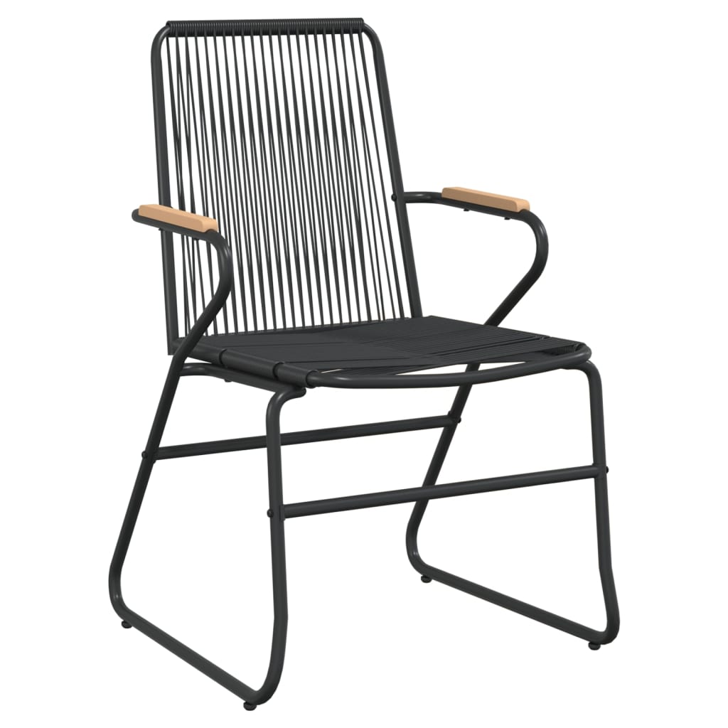 Set da Pranzo da Giardino 5 pz Nero in Rattan PVC | homemem39