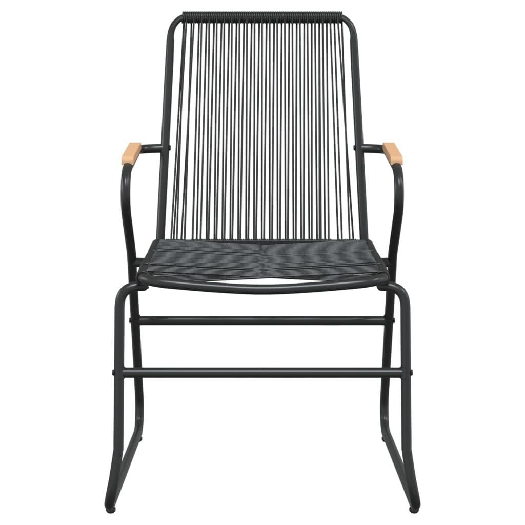 Set da Pranzo da Giardino 5 pz Nero in Rattan PVC | homemem39
