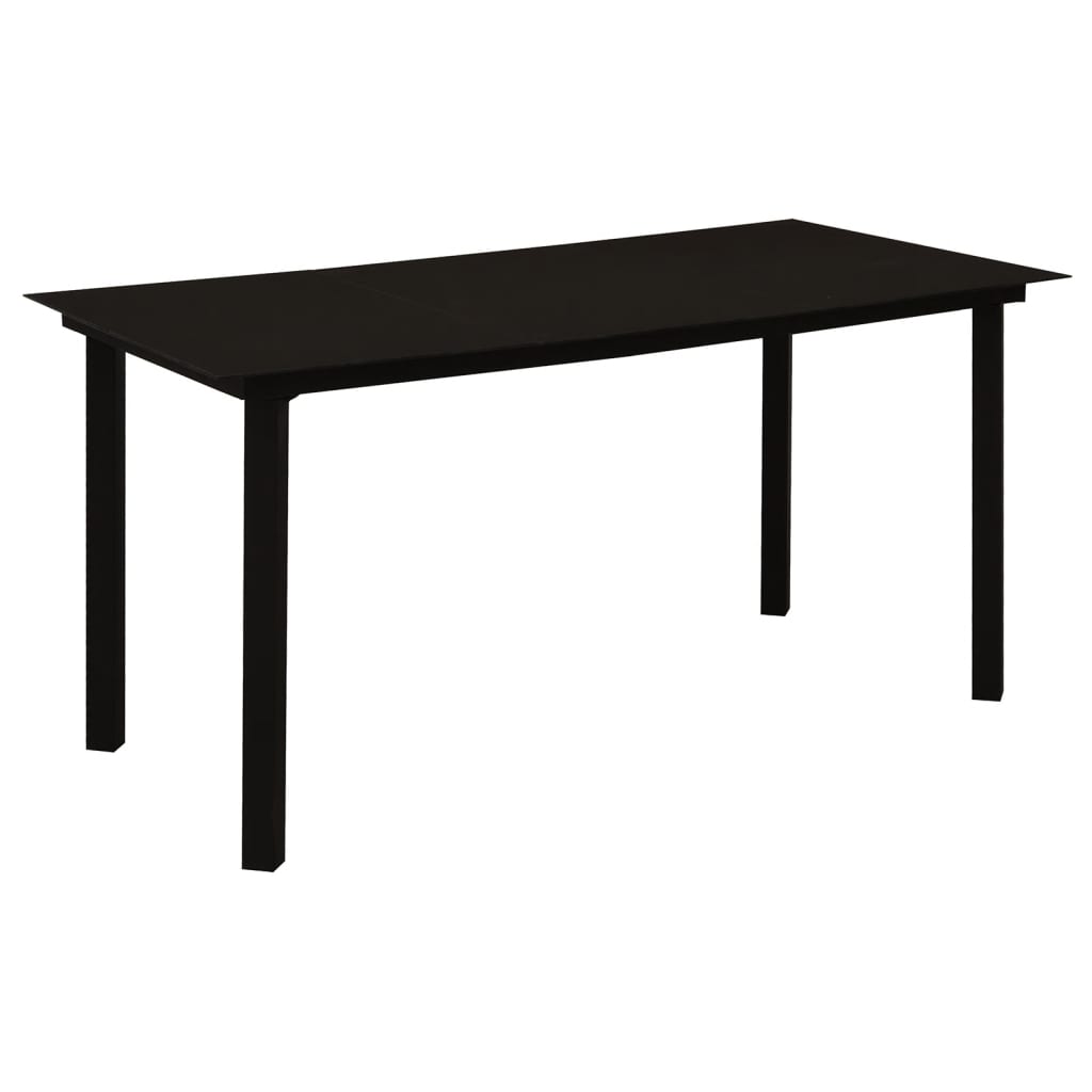Set da Pranzo da Giardino 5 pz Nero in Rattan PVC | homemem39