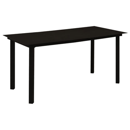 Set da Pranzo da Giardino 5 pz Nero in Rattan PVC | homemem39