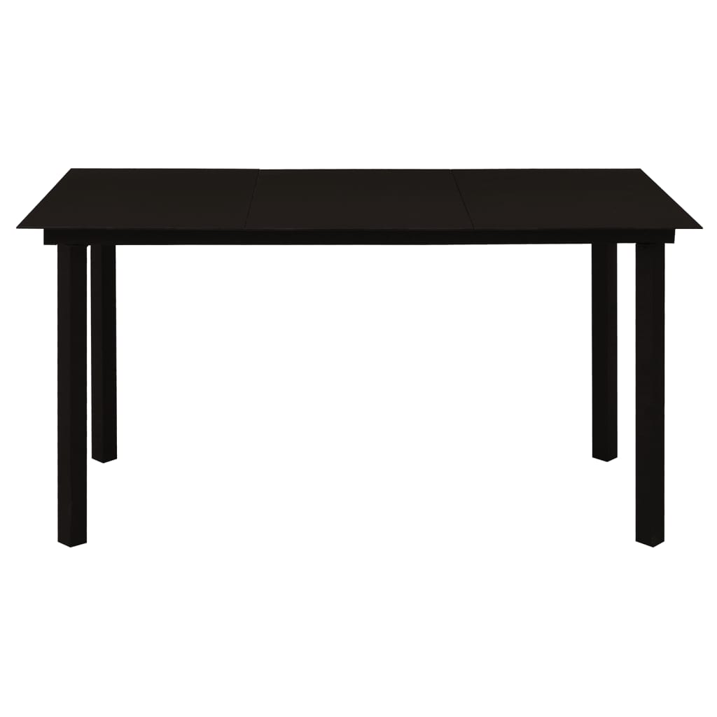 Set da Pranzo da Giardino 5 pz Nero in Rattan PVC | homemem39