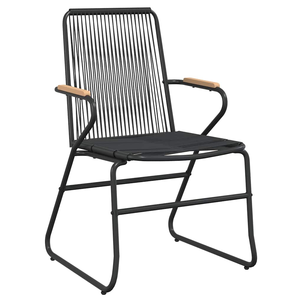 Set da Pranzo da Giardino 7 pz Nero in Rattan PVC | homemem39