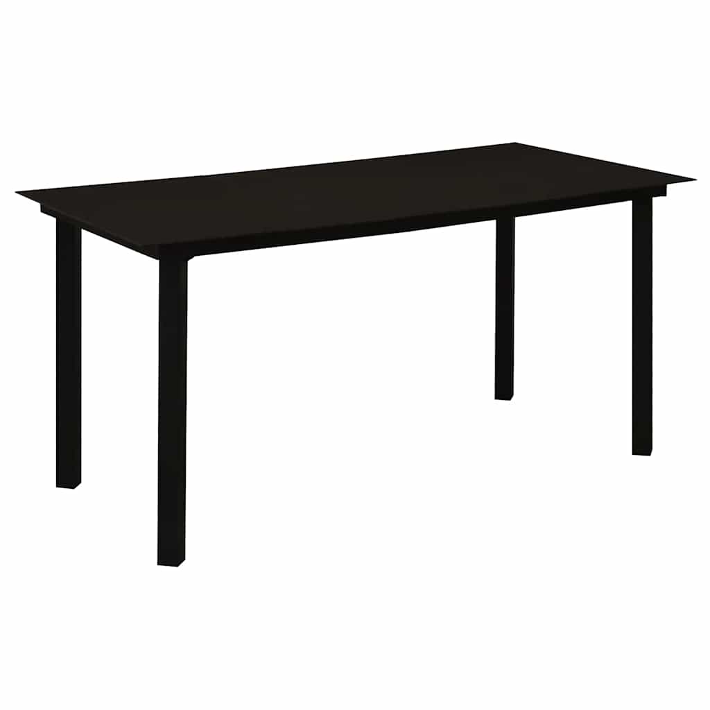 Set da Pranzo da Giardino 7 pz Nero in Rattan PVC | homemem39