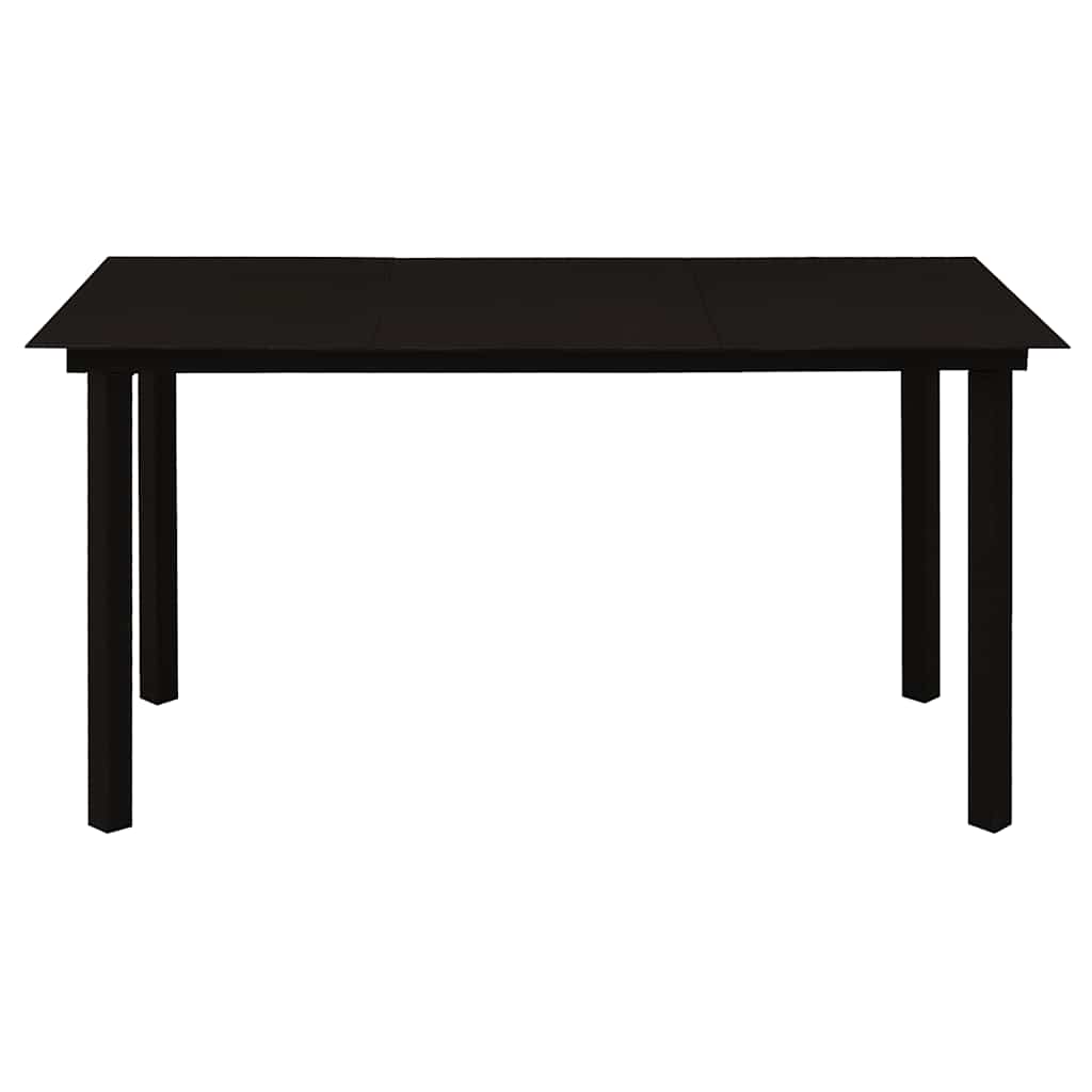Set da Pranzo da Giardino 7 pz Nero in Rattan PVC | homemem39