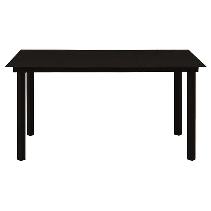 Set da Pranzo da Giardino 7 pz Nero in Rattan PVC | homemem39