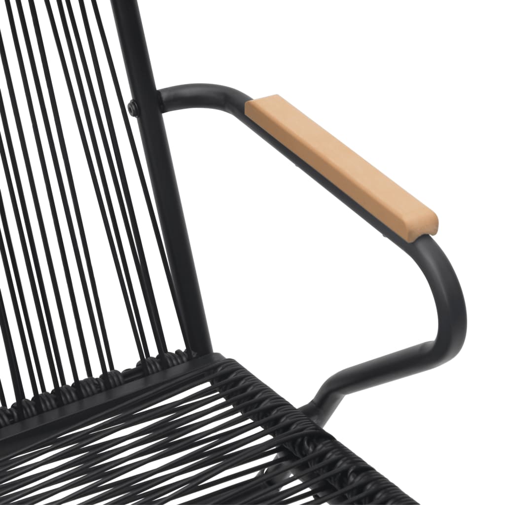 Set da Pranzo da Giardino 7 pz Nero in Rattan PVC | homemem39