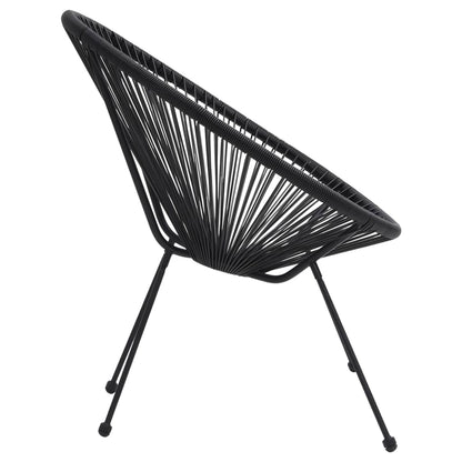 Set da Pranzo per Giardino 3 pz in Rattan PVC Nero - homemem39