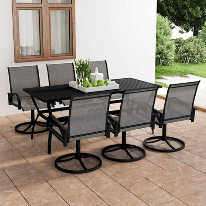 Set da Pranzo da Giardino 7 pz in Textilene e Acciaio | homemem39