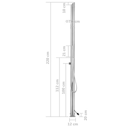 Doccia da Giardino 220 cm in Acciaio Inossidabile