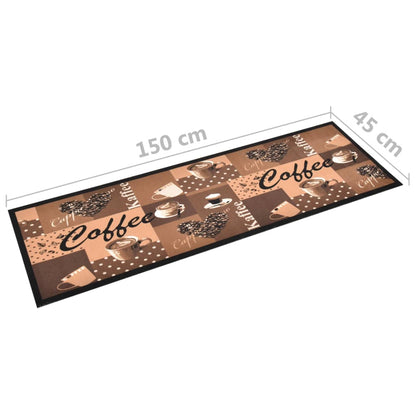 Tappetino da Cucina Lavabile Caffè Marrone 45x150 cm - homemem39