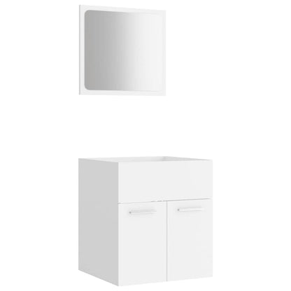 Set Mobili da Bagno 2 pz Bianco in Legno Multistrato | homemem39
