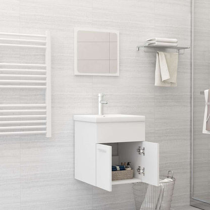 Set Mobili da Bagno 2 pz Bianco in Legno Multistrato | homemem39