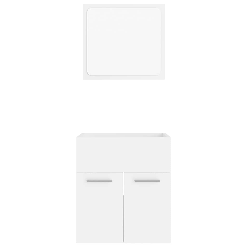 Set Mobili da Bagno 2 pz Bianco in Legno Multistrato | homemem39